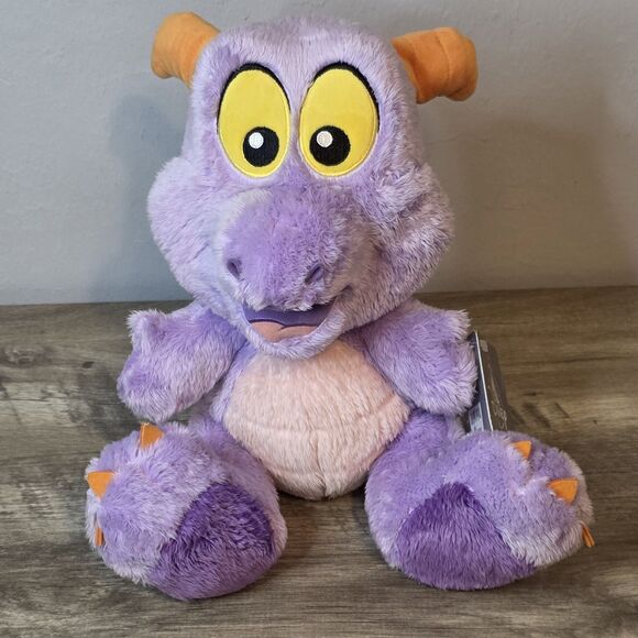 New Disney Parks Plush Exclusive Epcot Mascot FIGMENT Dragon Big Feet 12” - Picture 2 of 10